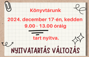 Nyitvatarts vltozs (2024. 12. 17.)