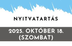 Nyitvatarts vltozs (2025. 10. 18.)

